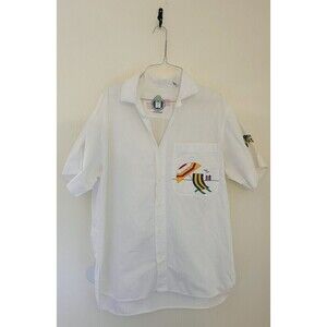 VTG 80s Van Heusen Custom Club Caribbean Carnival Cruise Beach Cabana Button Up